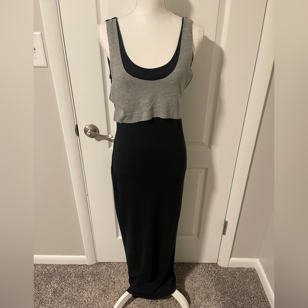 Black and Gray Layered Maxi Dress